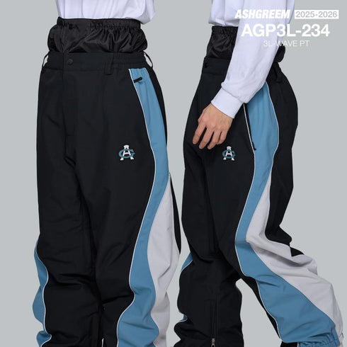 ASHGREEM (アッシュグリーム) 【予約商品】 25-26 スノーボードウェア パンツ 単品 ウェーブ 切替 AGP3L-234 スノーウェア スノボウェア スキーウェア スノボーウェア 下 スノーパンツ メンズ レディース 新作